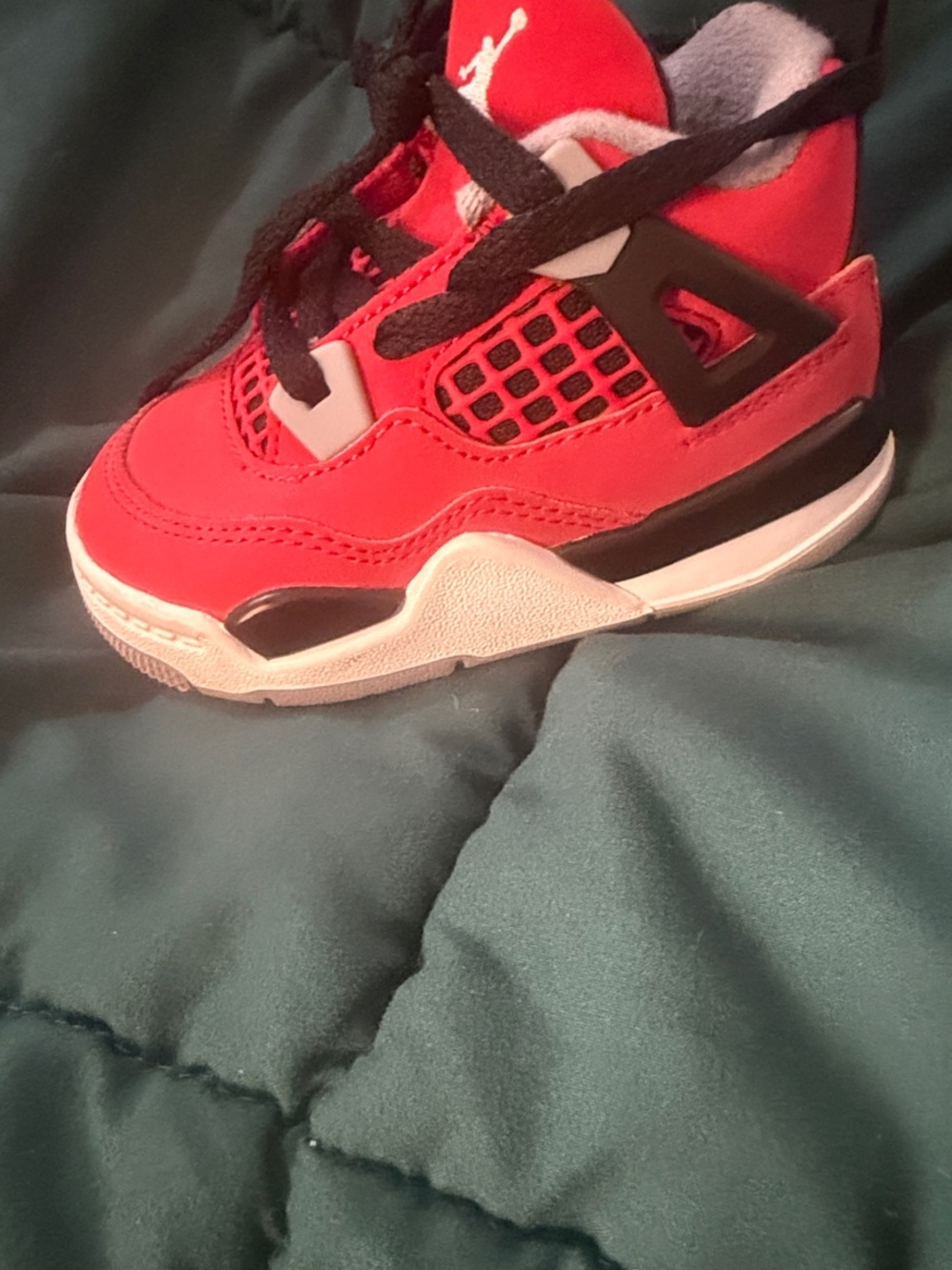 Jordan Kids Red and Black Sneakers with White Midsole